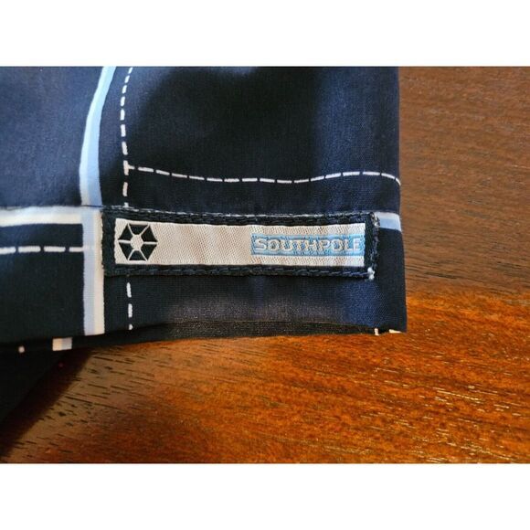 Vintage Southpole Boys Teens Shirt Button Down Blue Plaid Logo Sz Medium 12-14 - Picture 3 of 8